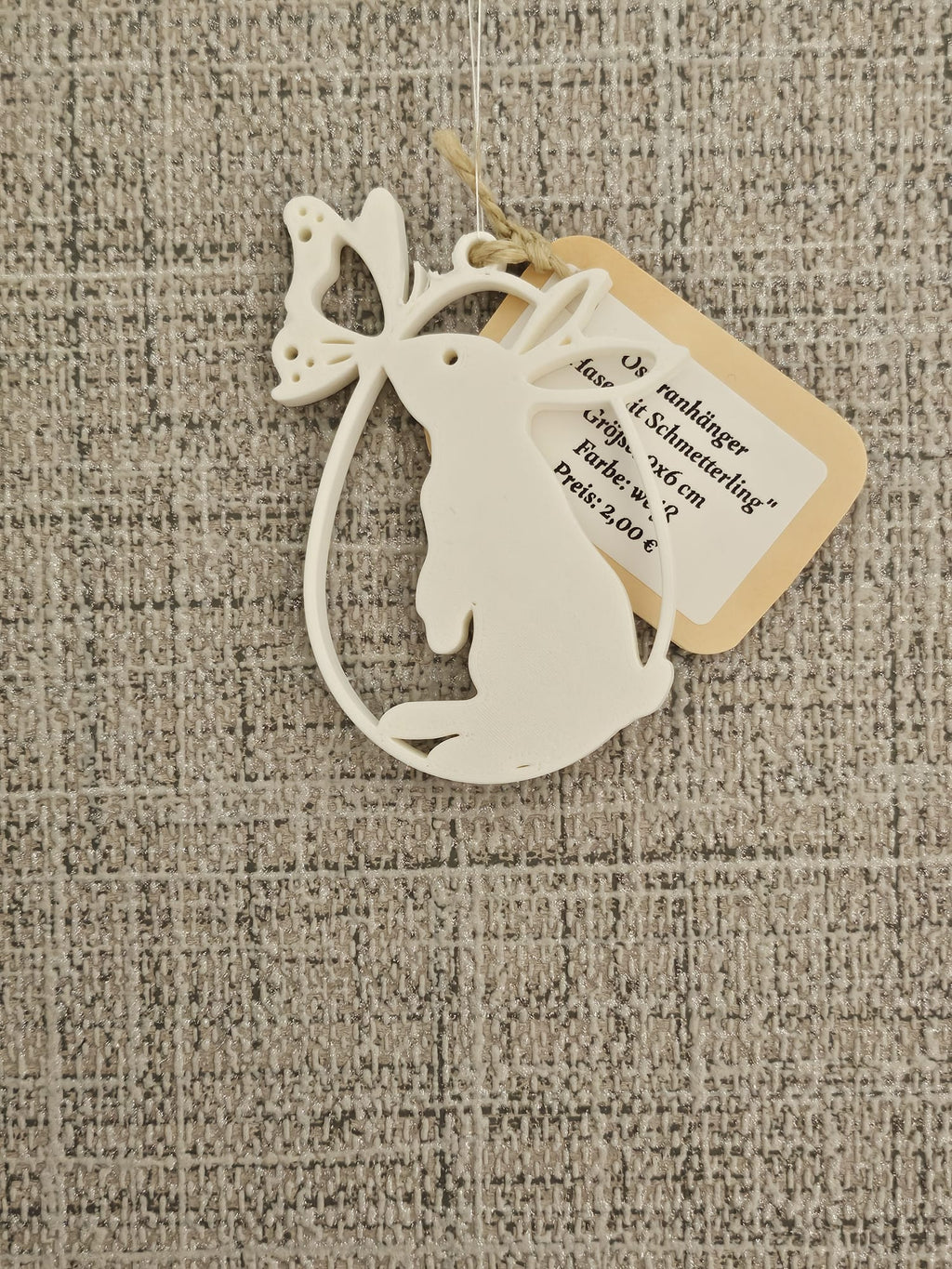 Osteranhänger Hase mit Schmetterling