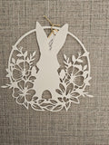 Hase mit Blumen - Wandbild