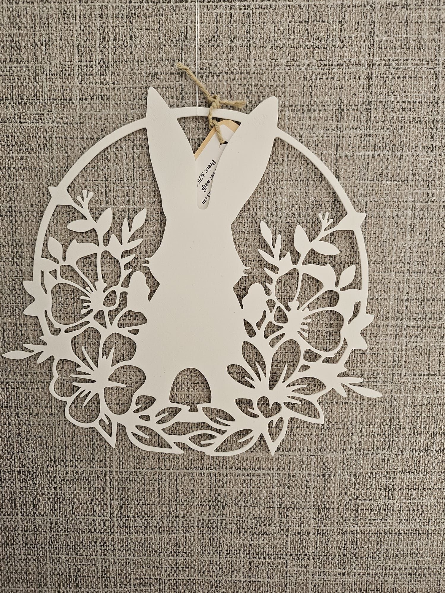 Hase mit Blumen - Wandbild